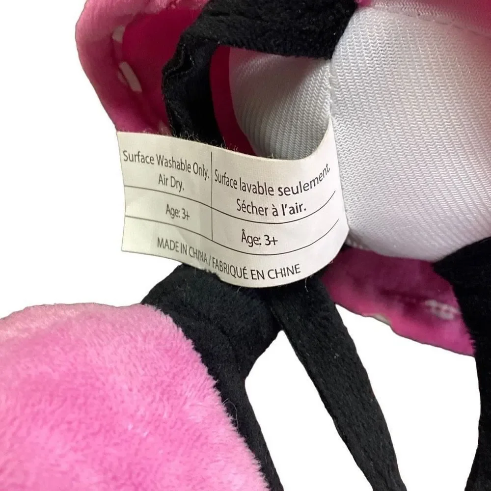 Disney Plush 14” Talking Singing Minnie Mouse Pink and White Polka Dots With Bow
